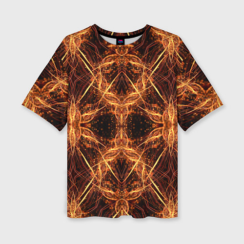 Женская футболка оверсайз Светящийся абстрактный пришелец / 3D-принт – фото 1