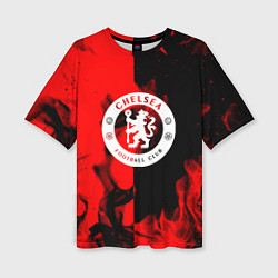 Женская футболка оверсайз Chelsea fire storm текстура