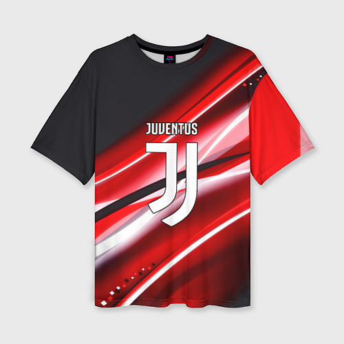 Женская футболка оверсайз Juventus geometry sport line / 3D-принт – фото 1