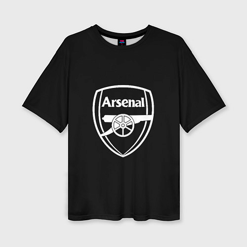 Женская футболка оверсайз Arsenal fc белое лого / 3D-принт – фото 1