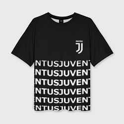 Женская футболка оверсайз Juventus pattern fc club steel