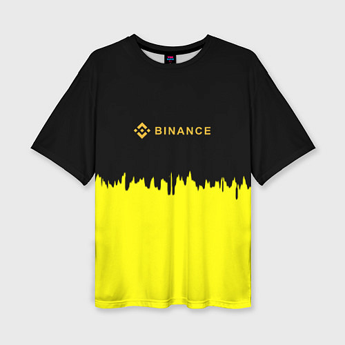 Женская футболка оверсайз Binance биржа краски / 3D-принт – фото 1