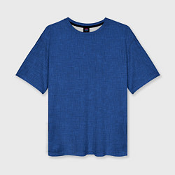 Женская футболка оверсайз Текстура синий однотонный