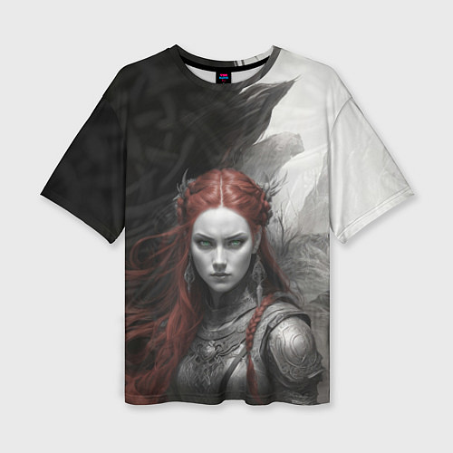 Женская футболка оверсайз Валькирия в броне / 3D-принт – фото 1