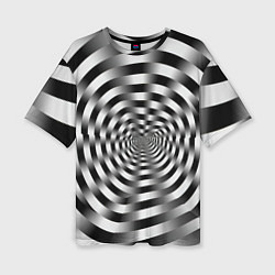 Женская футболка оверсайз Оптическая иллюзия спиральное заклинание