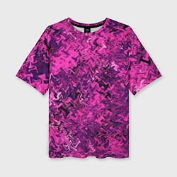 Женская футболка оверсайз Абстрактная текстура тёмно-розовый