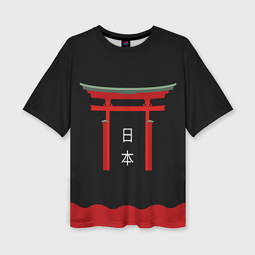 Женская футболка оверсайз Японские врата тории / 3D-принт – фото 1