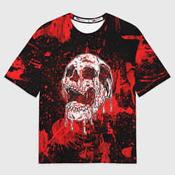 Футболка оверсайз женская Bloody skull, цвет: 3D-принт