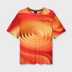 Женская футболка оверсайз Оранжевые объемные круги