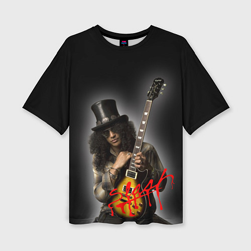 Женская футболка оверсайз Slash музыкант группы Guns N Roses / 3D-принт – фото 1