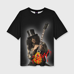 Женская футболка оверсайз Slash музыкант группы Guns N Roses