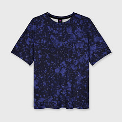 Женская футболка оверсайз Тёмно-синий космический абстракция