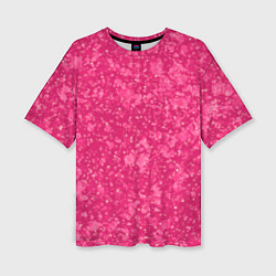 Женская футболка оверсайз Яркий розовый абстракция