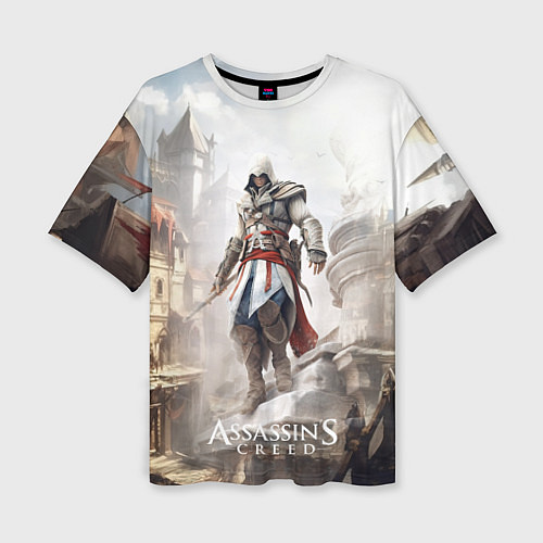 Женская футболка оверсайз Assassins creed town / 3D-принт – фото 1