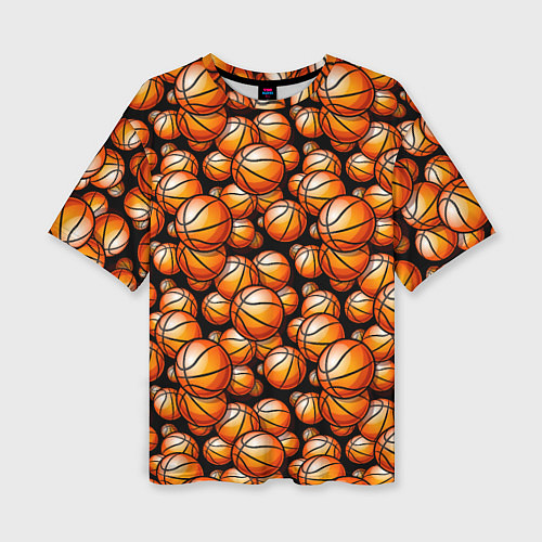 Женская футболка оверсайз Баскетбольные мячики / 3D-принт – фото 1