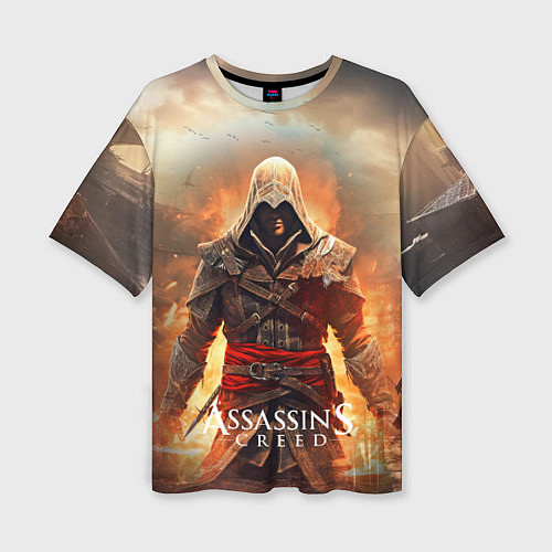 Женская футболка оверсайз Assassins creed старый город / 3D-принт – фото 1