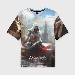 Женская футболка оверсайз Assassins creed poster game