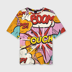 Женская футболка оверсайз Oops-boom: комикс бум