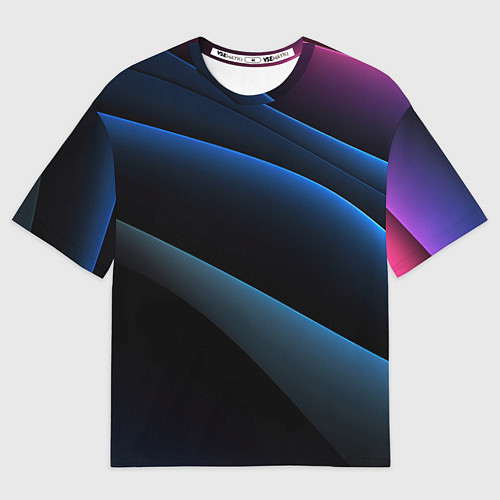 Женская футболка оверсайз Синий стильный абстрактный геометрический стиль на / 3D-принт – фото 1