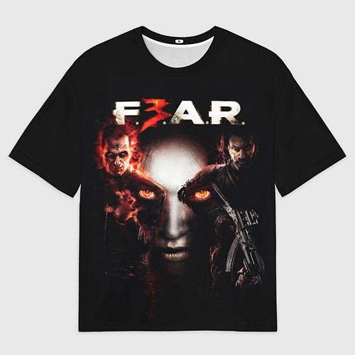 Женская футболка оверсайз FEAR 3 / 3D-принт – фото 1