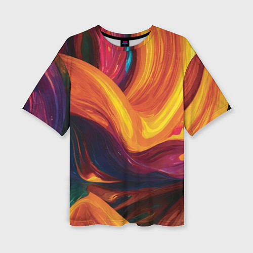 Женская футболка оверсайз Цветная абстракция colorful / 3D-принт – фото 1