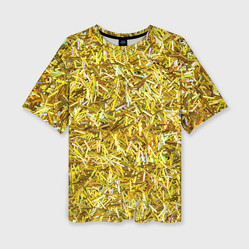 Женская футболка оверсайз Золотые ленточки / 3D-принт – фото 1
