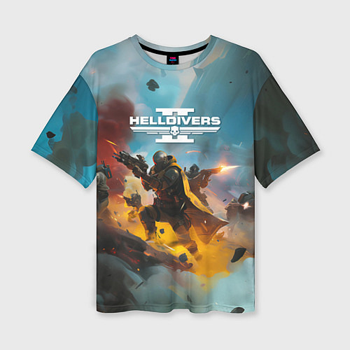 Женская футболка оверсайз Helldivers 2: Art / 3D-принт – фото 1