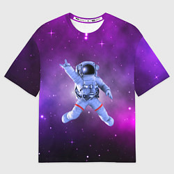 Футболка оверсайз женская Космический рок eee космонавт, цвет: 3D-принт
