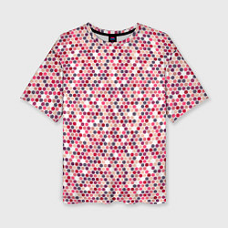 Женская футболка оверсайз Паттерн соты розовый