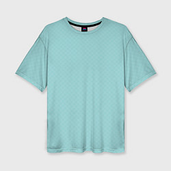 Женская футболка оверсайз Светлый бирюзовый паттерн однотонный