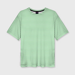 Женская футболка оверсайз Светло-зелёный в полоску