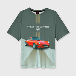 Женская футболка оверсайз Porsche спортивный немецкий автомобиль
