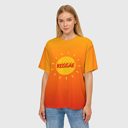 Футболка оверсайз женская Orange sunshine reggae, цвет: 3D-принт — фото 2