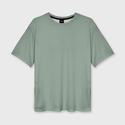 Женская футболка оверсайз Светлый серо-зелёный текстурированный
