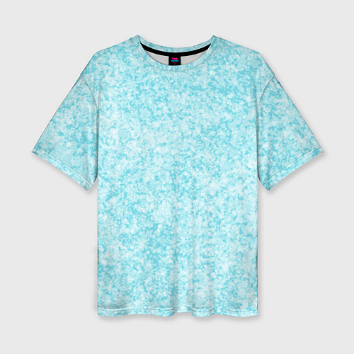 Женская футболка оверсайз Светлый бело-голубой текстура / 3D-принт – фото 1