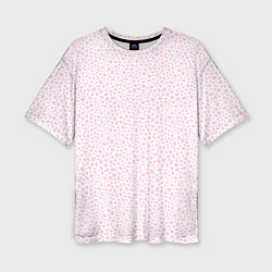 Женская футболка оверсайз Светло-розовый паттерн маленькие пятна