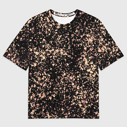 Футболка оверсайз женская Чёрный с напылением персикового цвета, цвет: 3D-принт
