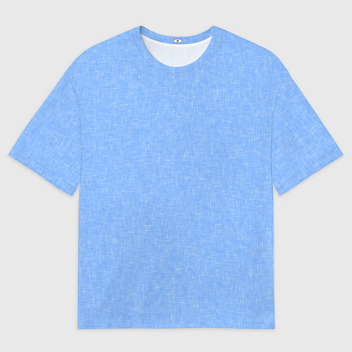 Женская футболка оверсайз Текстурированный небесный голубой однотонный / 3D-принт – фото 1