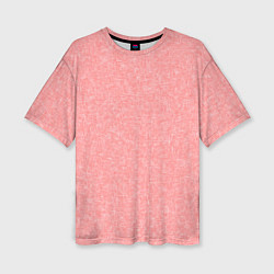 Женская футболка оверсайз Текстурный бледно-красный