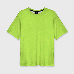 Женская футболка оверсайз Яркий салатовый текстурованный