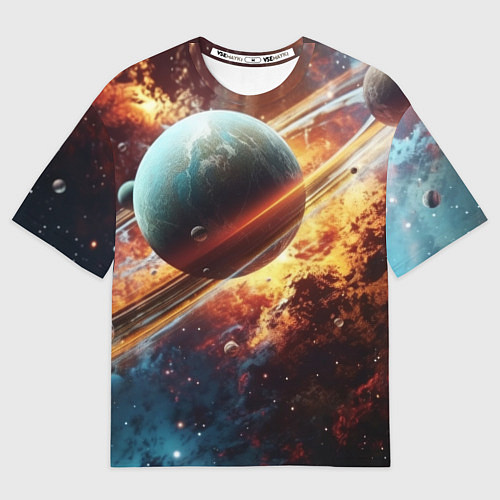 Женская футболка оверсайз Большая планета / 3D-принт – фото 1