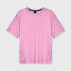 Женская футболка оверсайз Светлый розовый королевский узор