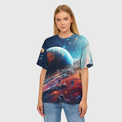 Футболка оверсайз женская Космос фантастическая планета, цвет: 3D-принт — фото 2