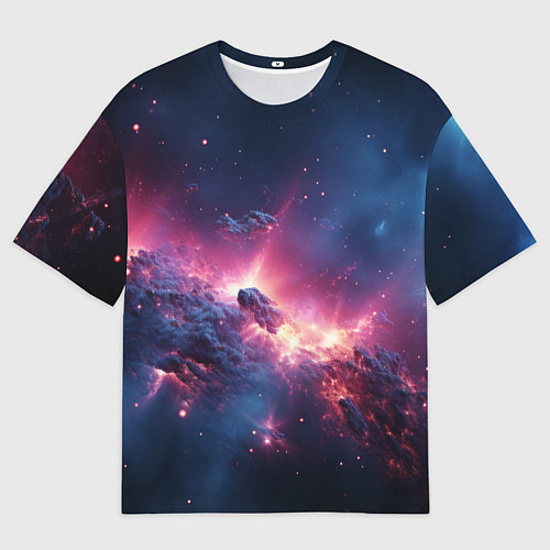 Женская футболка оверсайз Взрыв в космосе / 3D-принт – фото 1