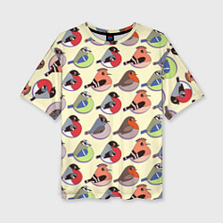 Женская футболка оверсайз Веселые птички
