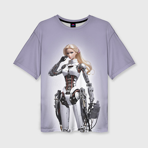 Женская футболка оверсайз Barbie cyberpunk - ai art fantasy / 3D-принт – фото 1
