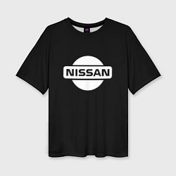 Женская футболка оверсайз Nissan logo white