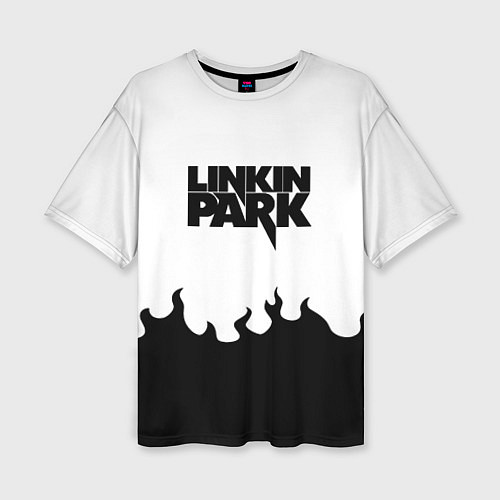 Женская футболка оверсайз Linkin park rock fire / 3D-принт – фото 1