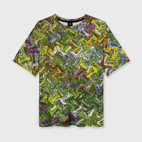Женская футболка оверсайз Разноцветная абстракция / 3D-принт – фото 1