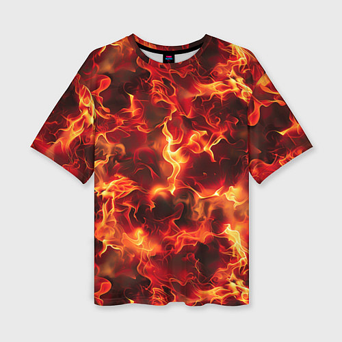 Женская футболка оверсайз Огненный элементаль / 3D-принт – фото 1